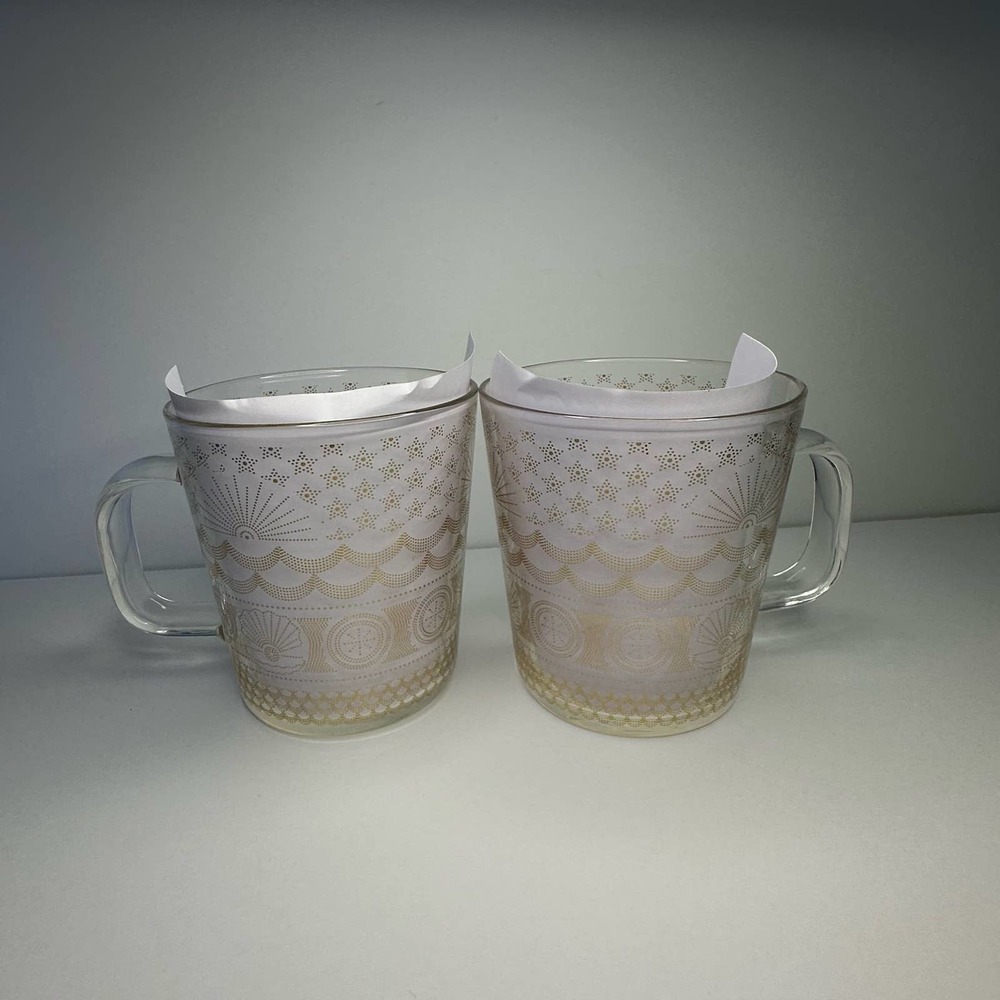 Starbucks 2017 Golden Sea Pattern Anniversary Collection Coffee Glass Mug - Picture 3 of 10